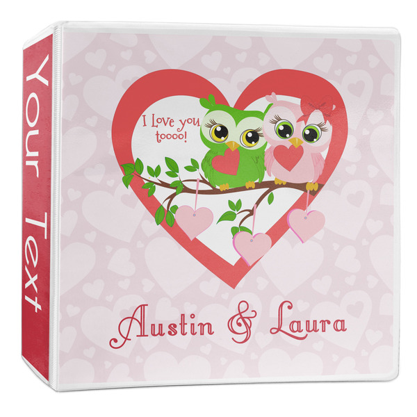 Custom Valentine Owls 3-Ring Binder - 2 inch (Personalized)