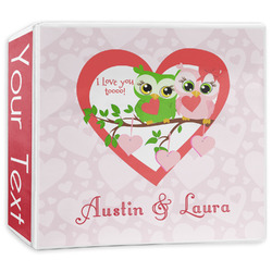 Valentine Owls 3-Ring Binder - 3 inch (Personalized)