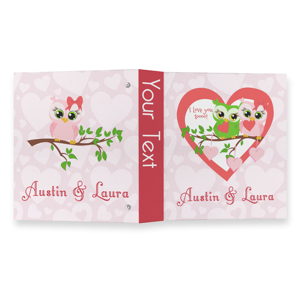 Valentine Owls 3 Ring Binders - Full Wrap - 1" - OPEN OUTSIDE