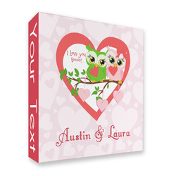 Valentine Owls 3 Ring Binder - Full Wrap - 2" (Personalized)