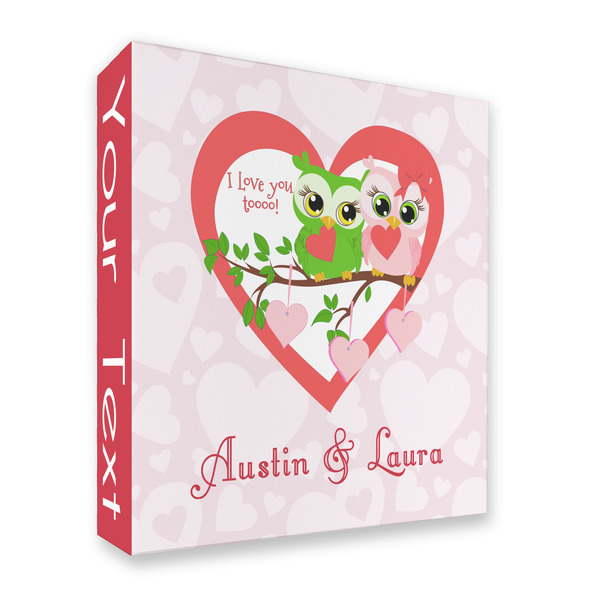 Custom Valentine Owls 3 Ring Binder - Full Wrap - 2" (Personalized)