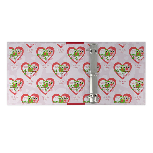 Valentine Owls 3 Ring Binders - Full Wrap - 2" - OPEN INSIDE