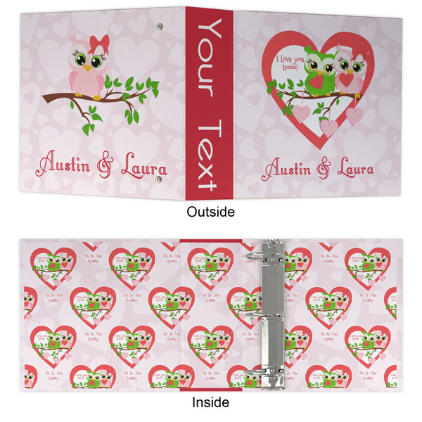 Valentine Owls 3 Ring Binders - Full Wrap - 3" - APPROVAL