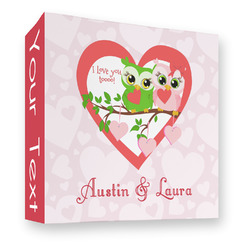 Valentine Owls 3 Ring Binder - Full Wrap - 3" (Personalized)