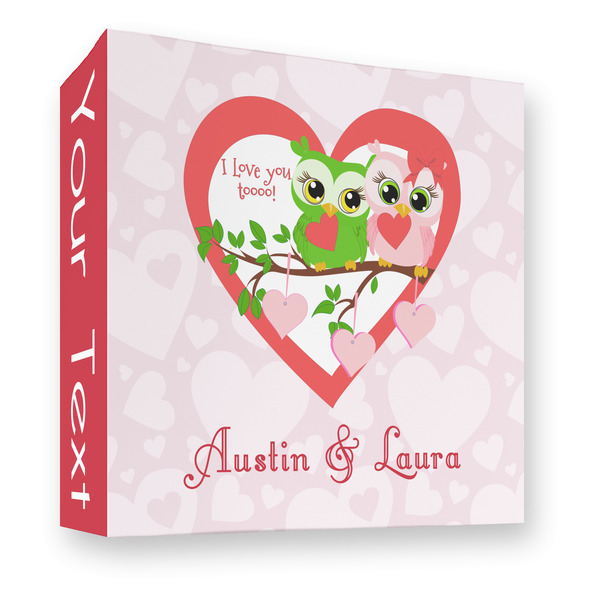Custom Valentine Owls 3 Ring Binder - Full Wrap - 3" (Personalized)