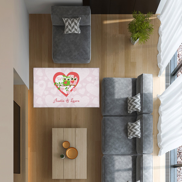 Valentine Owls 3'x5' Indoor Area Rugs - IN CONTEXT
