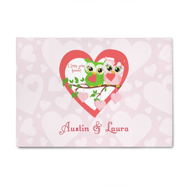 Custom Valentine Owls 4' x 6' Indoor Area Rug (Personalized)