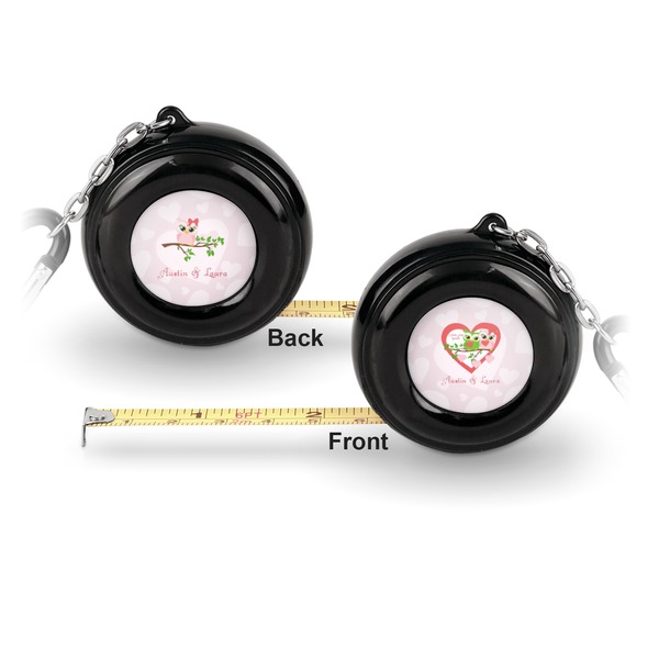 Valentine Owls 6-Ft Pocket Tape Measure with Carabiner Hook - Front and Back