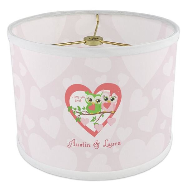 Valentine Owls 8" Drum Lampshade - ANGLE Poly-Film