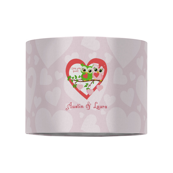 Valentine Owls 8" Drum Lampshade - FRONT (Fabric)