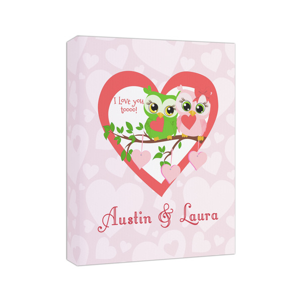 Valentine Owls 8x10 - Canvas Print - Angled View