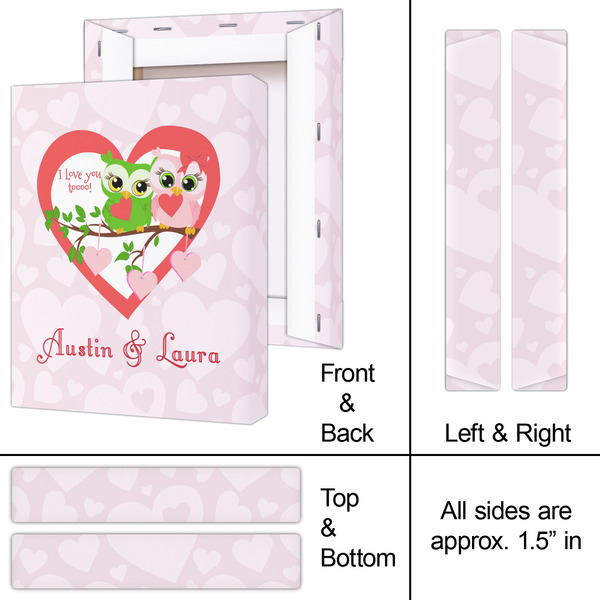 Valentine Owls 8x10 - Canvas Print - Approval