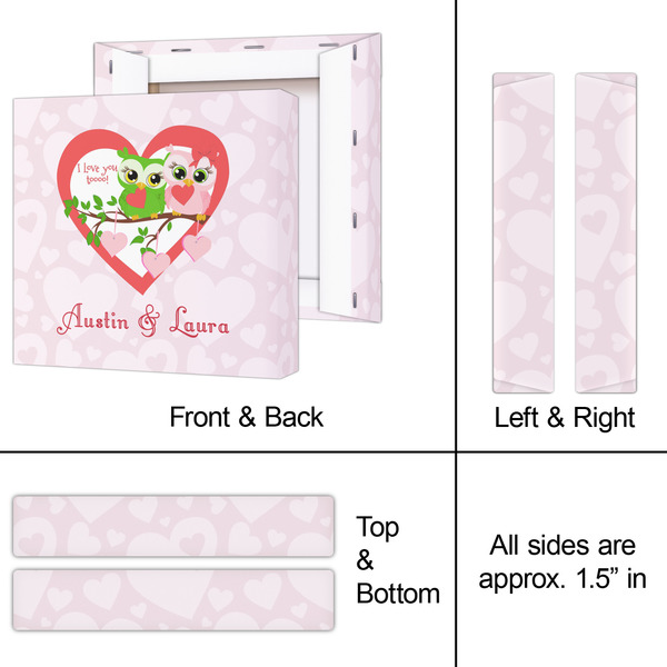 Valentine Owls 8x8 - Canvas Print - Approval