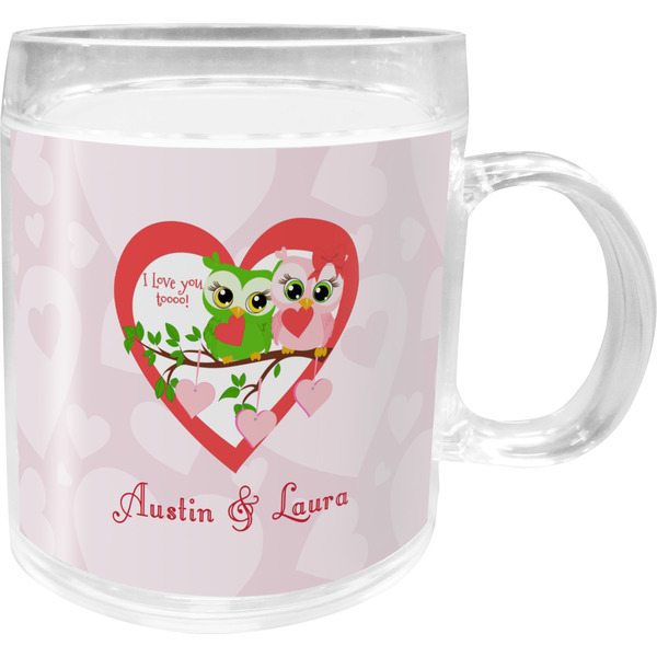 Custom Valentine Owls Acrylic Kids Mug (Personalized)