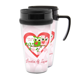Valentine Owls Acrylic Travel Mugs (Personalized)