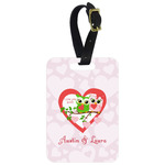 Valentine Owls Metal Luggage Tag w/ Couple's Names