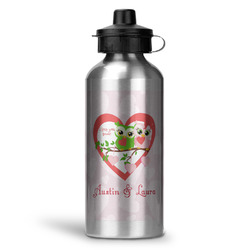 Valentine Owls Water Bottles - 20 oz - Aluminum (Personalized)