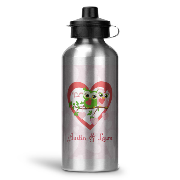 Custom Valentine Owls Water Bottle - Aluminum - 20 oz (Personalized)