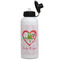 Valentine Owls Aluminum Water Bottle - White Front