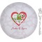 Valentine Owls Glass Appetizer / Dessert Plate 8" (Personalized)