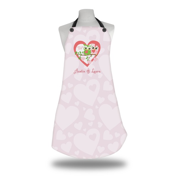 Valentine Owls Apron on Mannequin