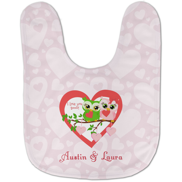 Valentine Owls Baby Bib - AFT flat