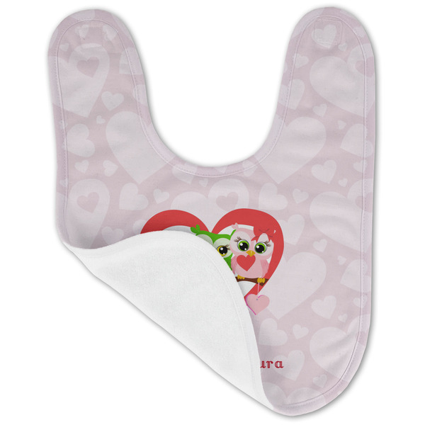 Valentine Owls Baby Bib - AFT folded
