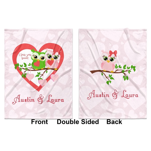 Valentine Owls Baby Blanket (Double Sided - Printed Front and Back)