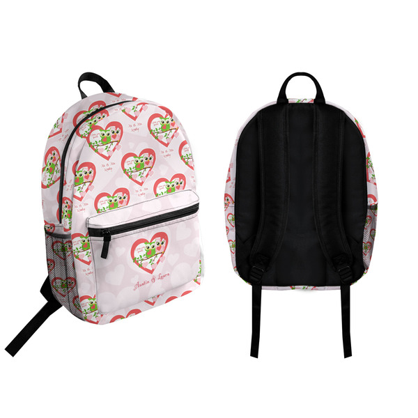 Valentine Owls Backpack front and back - Apvl