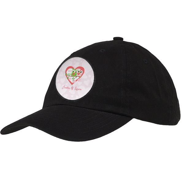Custom Valentine Owls Baseball Cap - Black (Personalized)