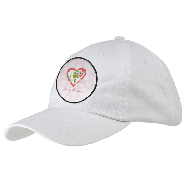 Custom Valentine Owls Baseball Cap - White (Personalized)