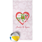 Valentine Owls Beach Towel (Personalized)