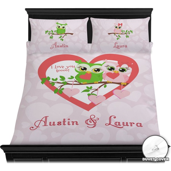 Valentine Owls Bedding Set (Queen) - Duvet