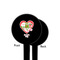 Valentine Owls Black Plastic 4" Food Pick - Round - Single Sided - Front & Back