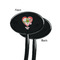 Valentine Owls Black Plastic 7" Stir Stick - Single Sided - Oval - Front & Back