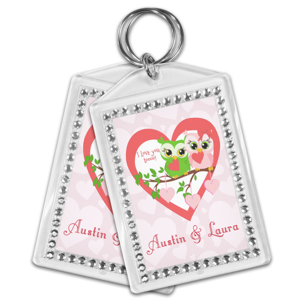 Valentine Owls Bling Keychain - MAIN