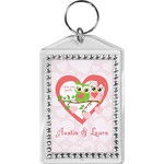 Valentine Owls Bling Keychain (Personalized)