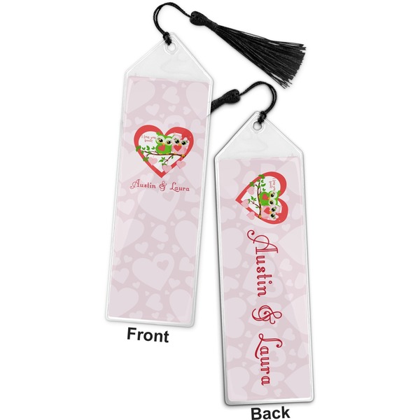 Valentine Owls Bookmark with tassel - Front and Back
