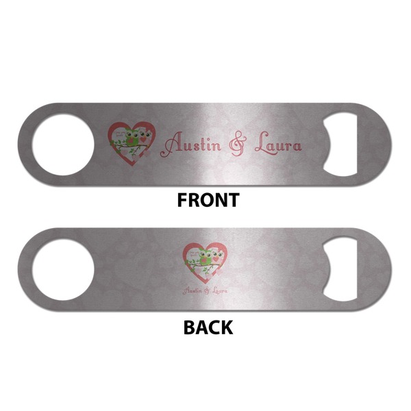 Valentine Owls Bottle Opener - Front & Back