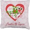 Valentine Owls Burlap Pillow 16"