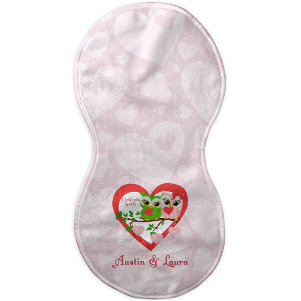 Valentine Owls Burp Peanut Shaped Flat