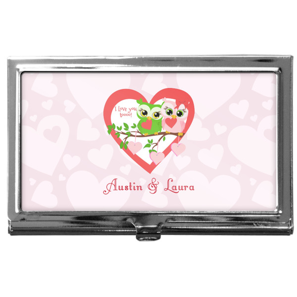 Custom Valentine Owls Business Card Case