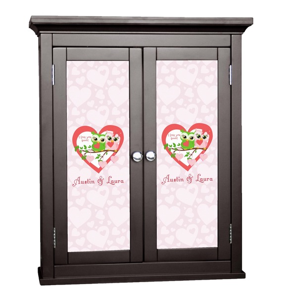 Custom Valentine Owls Cabinet Decal - Large (Personalized)
