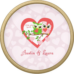 Valentine Owls Cabinet Knob - Gold (Personalized)