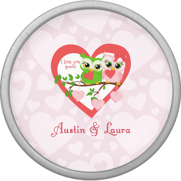 Valentine Owls Cabinet Knob - Nickel - Front