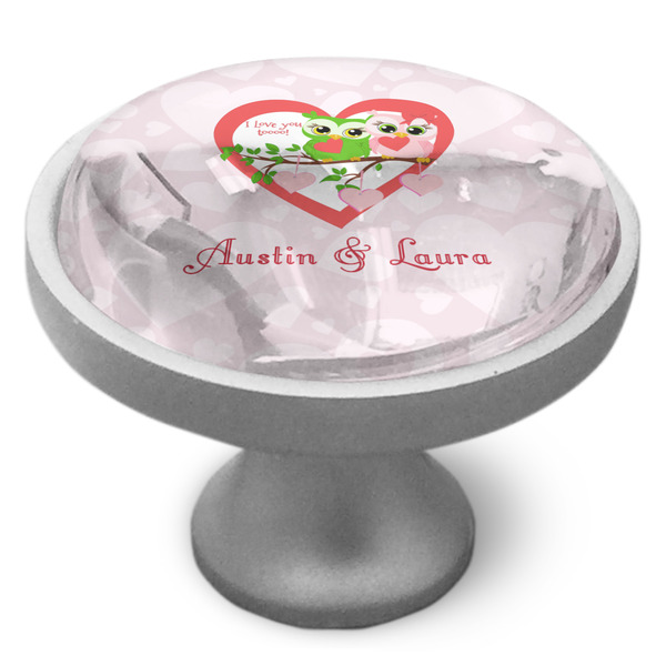 Valentine Owls Cabinet Knob - Nickel - Side