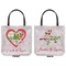 Valentine Owls Canvas Tote - Front and Back
