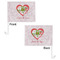 Valentine Owls Car Flag - 11" x 8" - Front & Back View