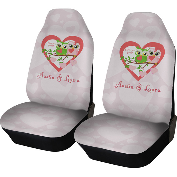 Custom Valentine Owls Car Seat Covers (Set of Two) (Personalized)