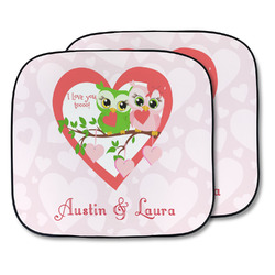Valentine Owls Car Sun Shade - Two Piece (Personalized)